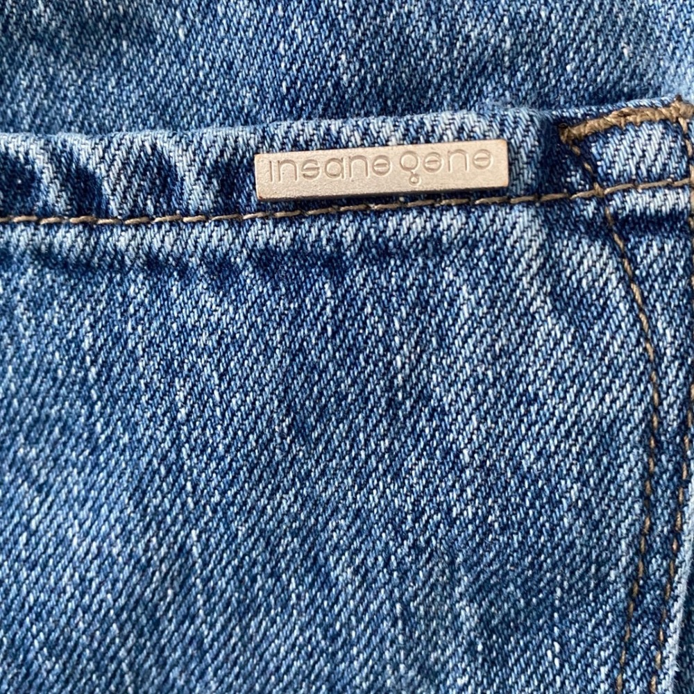 Insane Gene Womens High Waisted Straight Leg Side Slit Jeans Blue Size 9/28 - Picture 8 of 12